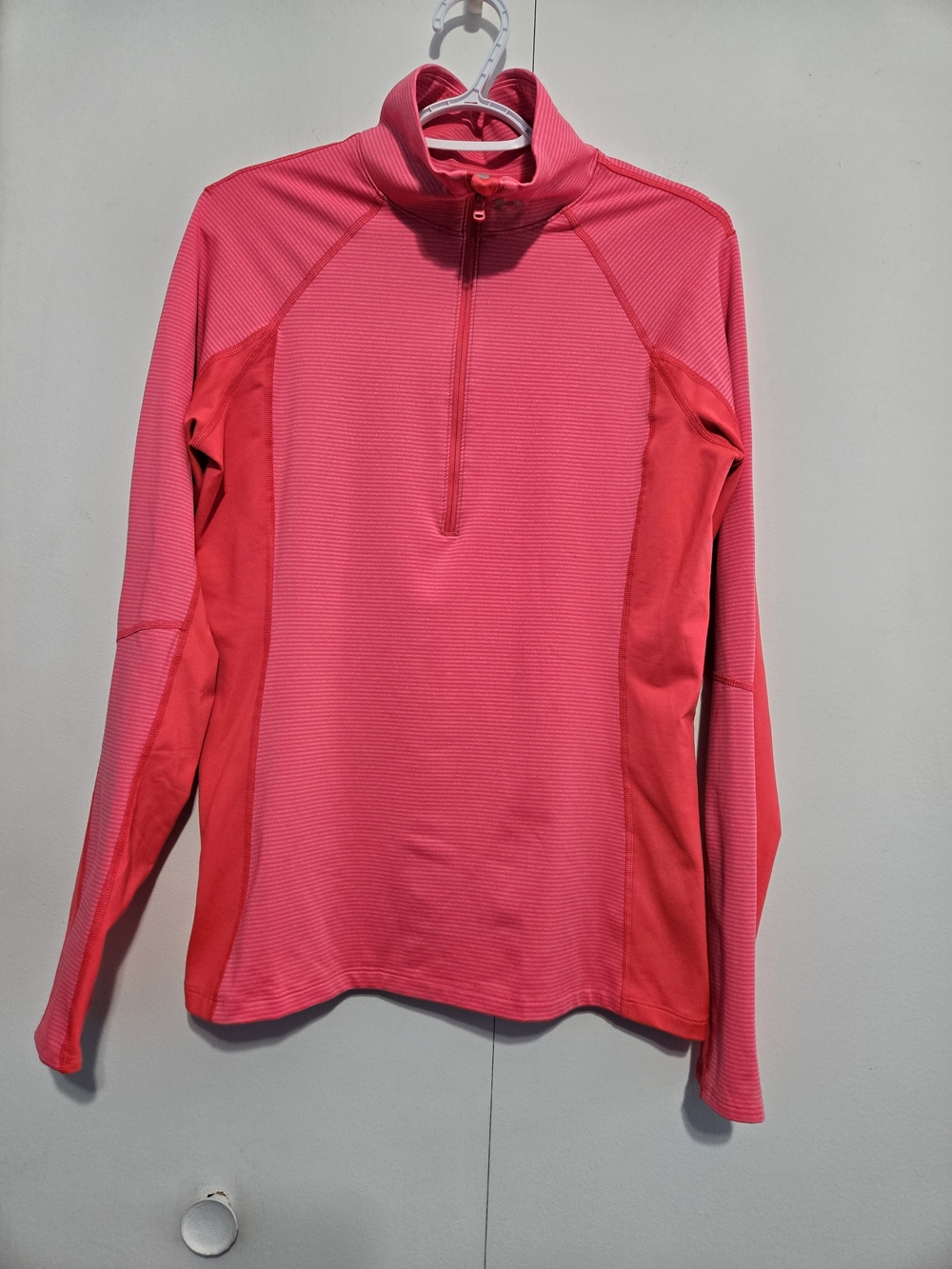 Under Armour ColdGear 1/4 Zip Pullover Women’s Large Pink Athletic Running Top